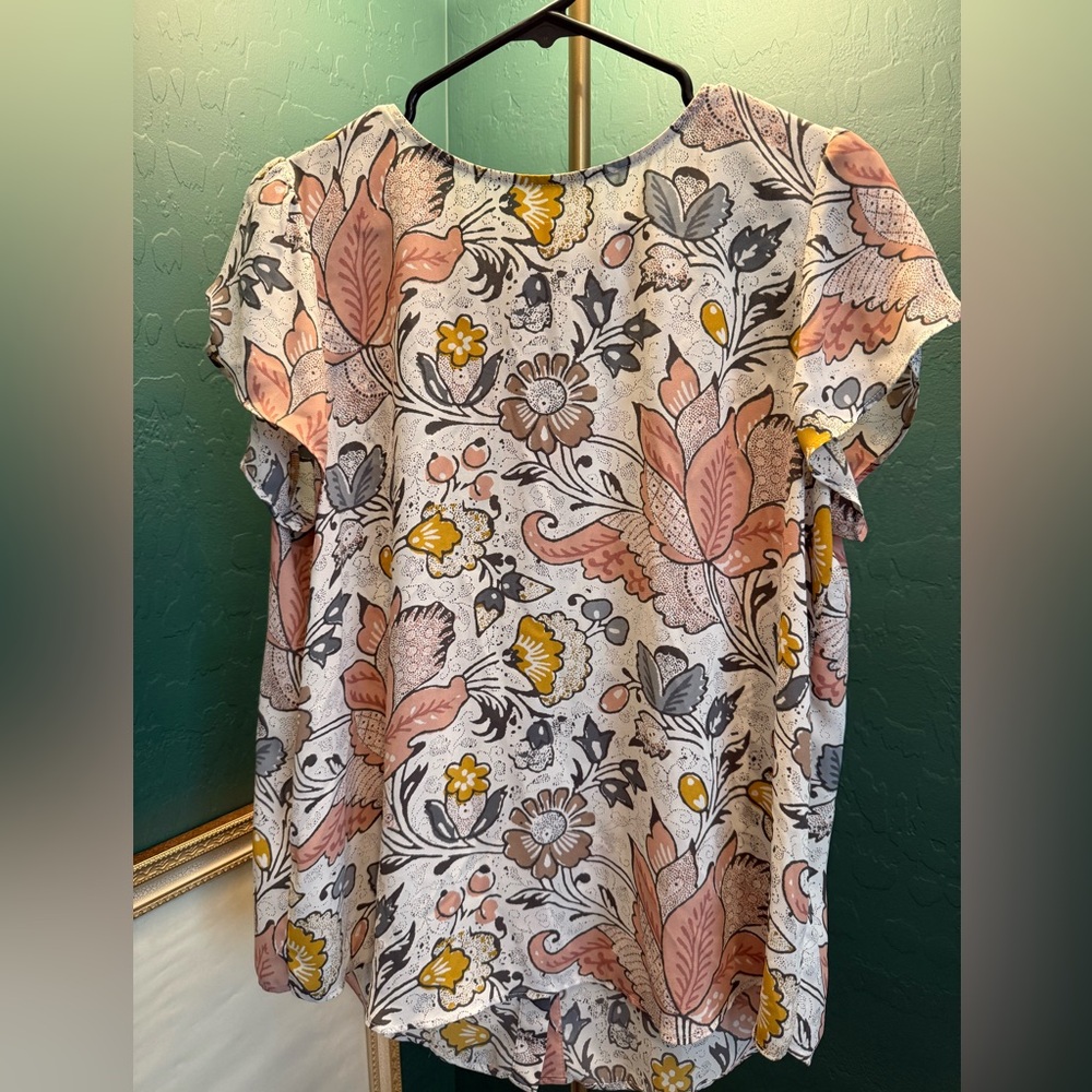 LOFT Floral Print Women's Blouse SZ LP